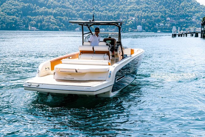 1H Luxury Cruise Como Lake Tender Yacht Invictus 9 Pax - Getting on board in Como: the pier, the boat, and the mood