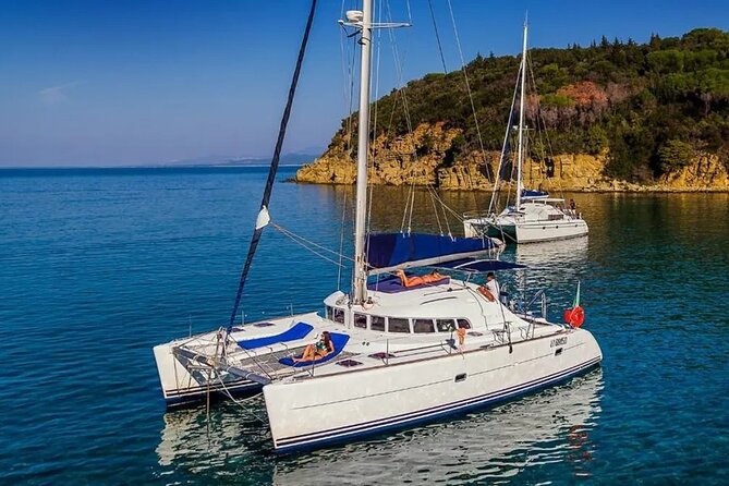 3-Catamaran from Cannigione to the islands of the Archipelago - Razzoli and Santa Maria: cliffs, rock shapes, and a big beach you can see from afar