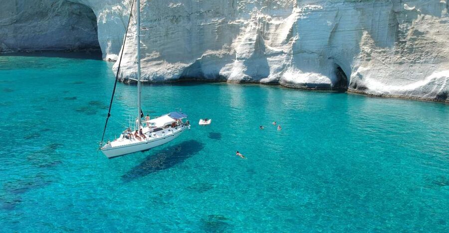 Adamantas: Milos Sightseeing Sailboat Cruise - The Day on the Water: From Adamas Pass-By Stops to Your First Swim
