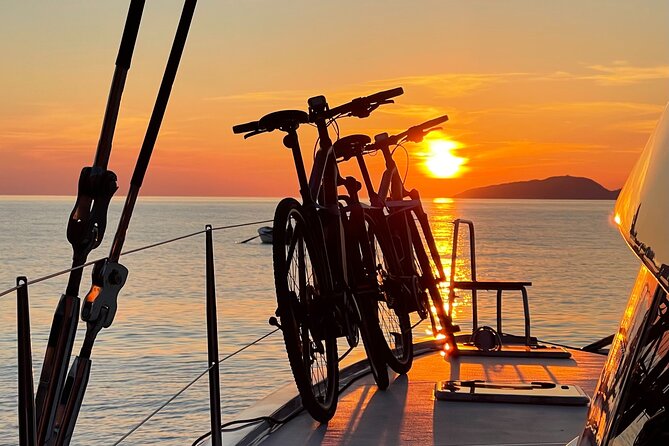 Adventure Sailing 4 Night Dubrovnik Cruise on the Huck Finn Cat - Elaphiti Islands on Day 2: Kolocep swim, then Sipan at anchor