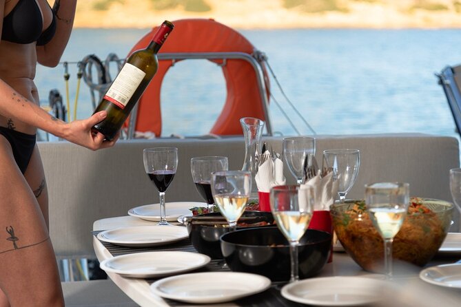 Ag.Nikolaos: Catamaran Trip with Sushi, Drinks, & Water Toys - Barbarossa Cave Stop: A Quick Photo Stop With a Scenic Cruise Feeling