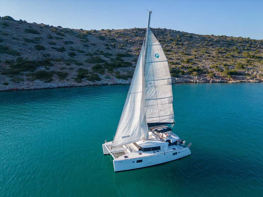 Agios Nikolaos All-inclusive Catamaran Cruise & Water Toys - Return sail and drop-off: multiple options for getting back