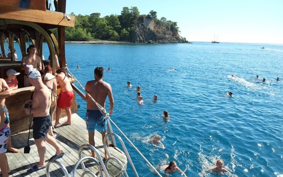 Alanya: Catamaran Boat Trip with Swim Stops and Sunbathing - Ulas Beach (About 7 km From Town): Where the Tour Gets More Relaxing