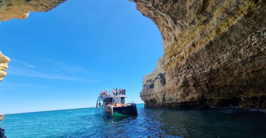 Albufeira: Coastline and Benagil Caves Tour by Catamaran - Meeting SeaAlgarve Near Gate 3: Simple Start, Real Time Check-in