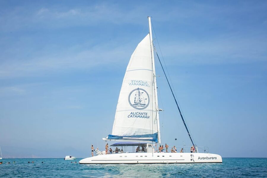 Alicante: 3-Hour Coastal Catamaran Cruise - Cap de l’Horta: nets, sunscreen time, and the swim/snorkel stop