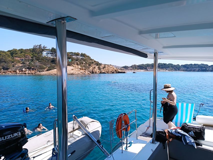 Athens: Catamaran Cruise with Fresh Lunch and Wine - Vouliagmeni Bay: Another Swim Spot in a More Cosmopolitan Corner