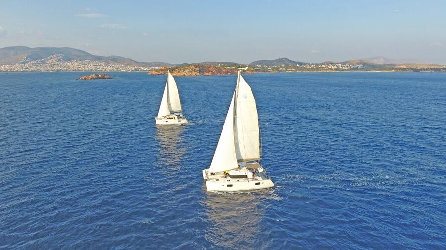 Athens: Riviera Catamaran Cruise with Meal and Drinks - The first stretch: from Alimos toward Voula swims