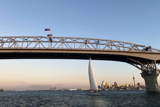 Auckland Harbour Sailboat Cruise Including Three Course Dinner - Waitematā Harbour highlights: Sky Tower, Ferry Building, and Mt Eden