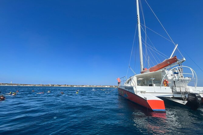 Banana Adventure Catamaran Tropical Sunset Sail - The cruise route: coastline to Oranjestad harbor, then shipwrecks and lighthouse views