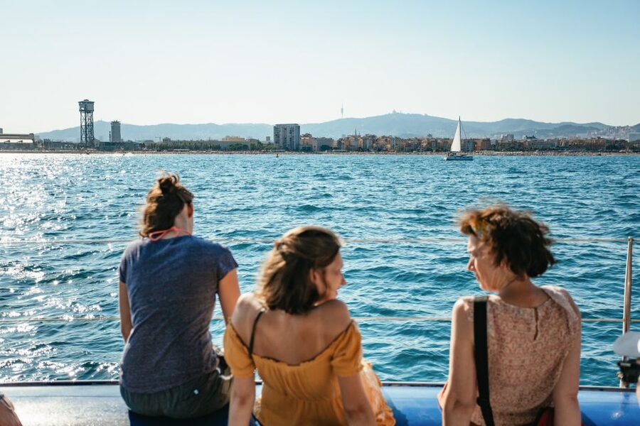 Barcelona: Sunset Catamaran Cruise with Live Music - The Quiet Sailing Part: Coast Views From the Water