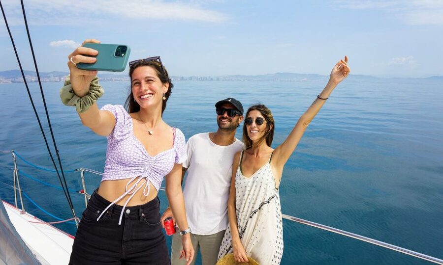 Barcelona: Sunset or Day Catamaran Cruise with Tapa & Drink - What’s on Board: Nets, Shade, and the Music