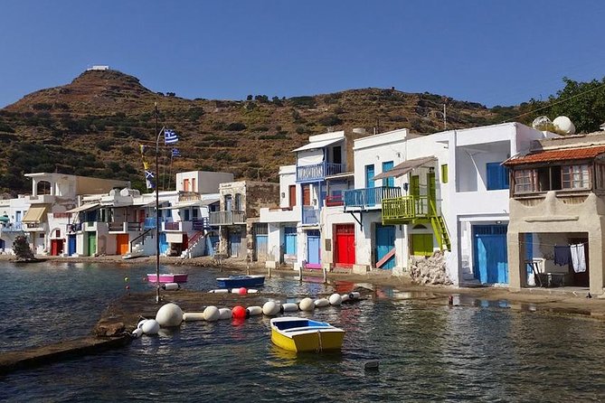 Best of Milos and Poliegos Catamaran snorkelling Cruise with BBQ - Klima and the Seagull Islands: the Milos backstory before the water