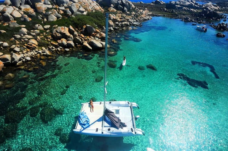 Bonifacio: Catamaran trip with snorkeling at the Lavezzi Islands - The Cavallo Island Anchor: Clear Water and Real Beach Break Energy
