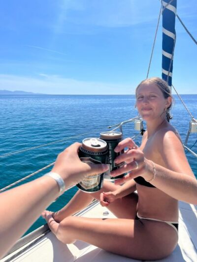 Cagliari: Sailing tour to Devil's Saddle aboard Merak - Safety Brief + Quick Sailing Lesson Before the Sails Go Up