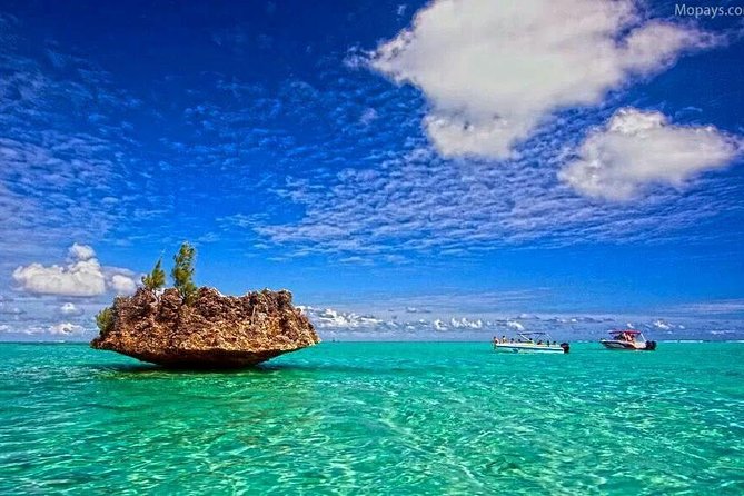 Catamaran Cruise to Ile Aux Bénitiers: Dolphin watch, Crystal Rock & Transfer - Crystal Rock and the reef coastline: swimming breaks with standout views