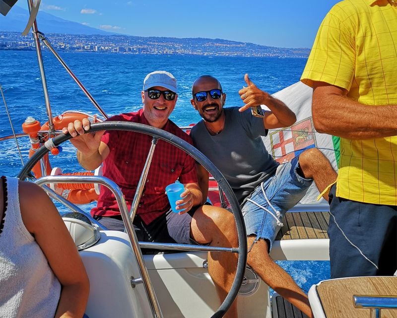 Catania: Coastline Sailing Trip with Aperitif and Prosecco - Aperitif time: Sicilian bites and Prosecco on a moving boat