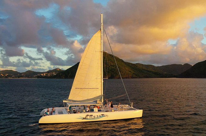 Champagne Sunset Sail in St. Lucia - West Coast sunset views and the green flash moment