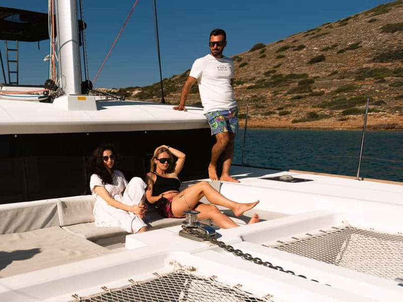 Chania Old Port:Luxury Sunset Catamaran Cruise with Prosecco - Heading back to Chania: relaxed return and drop-off coverage