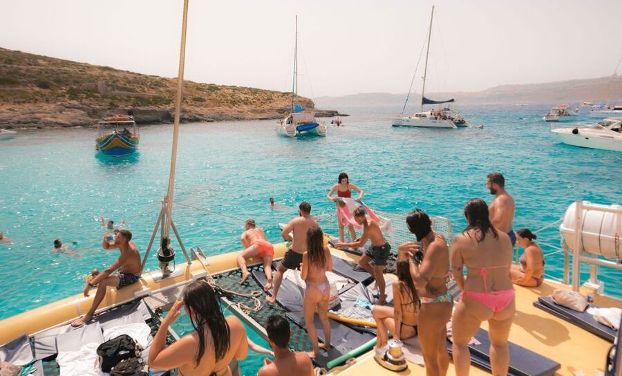 Comino: Blue Lagoon Catamaran Cruise with Lunch and Open Bar - Lunch on the water: cold cuts, salads, and eating without rushing