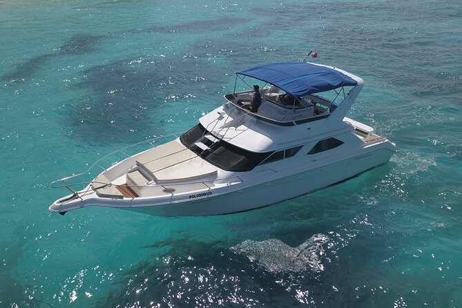 Deluxe Yacht 48FT with FlyBrige Rental in Cancun - Choose Your Time: 1–2 Hours vs 4–6 vs 8 Hours