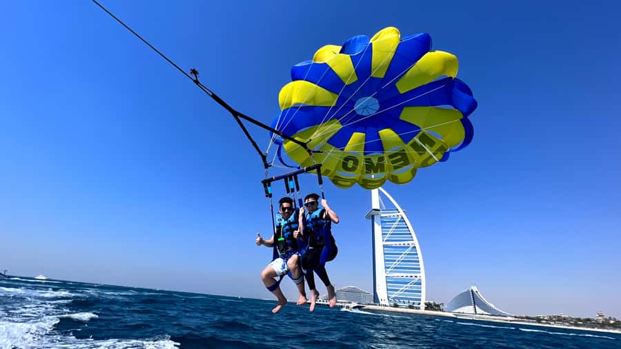 Dubai: Burj Al Arab Parasailing, Ice Cream, Pics, and Videos - How the Session Runs: Briefing, Boat Cruise, Then Your Turn in the Air