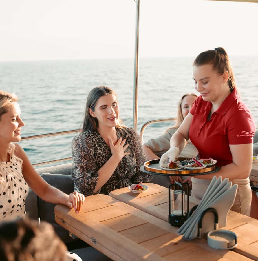 Dubai Marina: Luxury Yacht Tour with Breakfast or BBQ Option - Onboard Comfort: Deck Choice, Shade, and the Shoe Rule