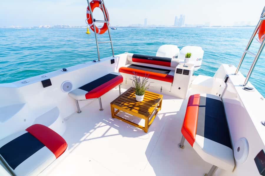 Dubai: Private Coastline Landmarks Mini-Yacht Tour - Palm Jumeirah by sea: lagoon views and the architecture up close