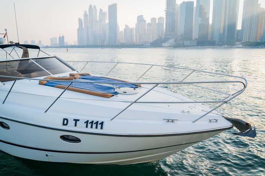 Dubai: Private Luxury Everest Yacht Cruise from Dubai Marina - Burj Al Arab: close enough to feel the scale