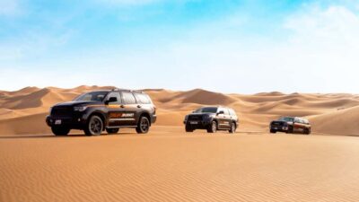 Dubai Waves & Dunes: Luxury Yacht Cruise w/ Red Dunes Safari - Lahbab Red Dunes: The 4x4 Ride, Sandboarding, and Camel Time