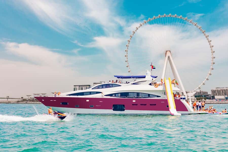 Dubai: Yacht Cruise with Swimming, Snorkeling and BBQ Lunch - Swimming, Snorkeling, Inflatables, and the Onboard Pool Setup