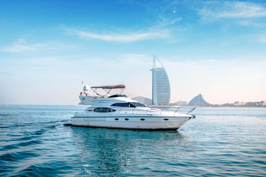 Dubai Yacht Tour - Boat Trip upto 12 guests Private event - Where you board: Dubai Harbour Yacht Club, not the look-alike marina