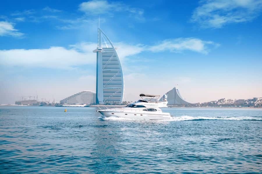 Dubai Yacht Tour - Boat Trip upto 12 guests Private event - Onboard comfort that actually gets used: Wi‑Fi, towels, and music