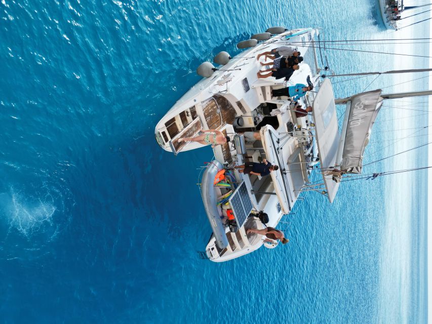 From Adamas: Milos and Poliegos Catamaran Cruise with Lunch - The Catamaran Setup: Space, Shade, and Getting Comfortable