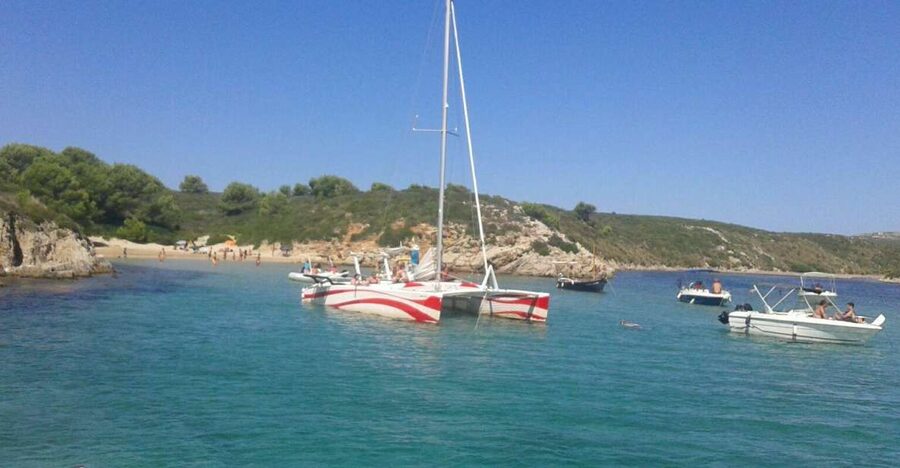 From Fornells: Half-Day Menorca Catamaran Trip w/ Snorkeling - Snorkeling in clear, sheltered Menorca water