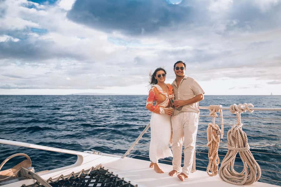 From Ma'alaea: 'Alihilani Sunset Sail Catamaran Tour - The Au’Au Inter-Island Channel: why this route feels smoother at sunset