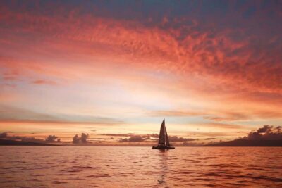 From Ma'alaea: 'Alihilani Sunset Sail Catamaran Tour - ‘Alihilani catamaran comfort: space to sit, shade to cool down, and that net moment
