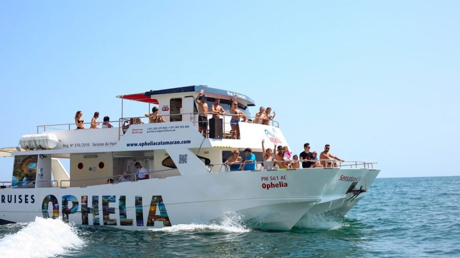From Portimão: Catamaran Cruise to Benagil Caves with BBQ - Dinghy time at Benagil: the closest you can get