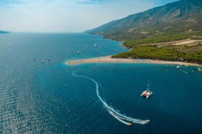 From Split: Catamaran Cruise to Golden Horn & Brač island. - Meeting up at Obala Lazaret 1 and settling into Summer Blues