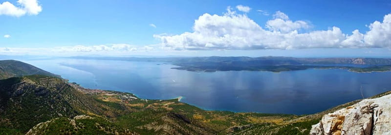 From Split: Catamaran Cruise to Golden Horn & Brač island. - Lučice bay and the hidden-water swim stops before sunset