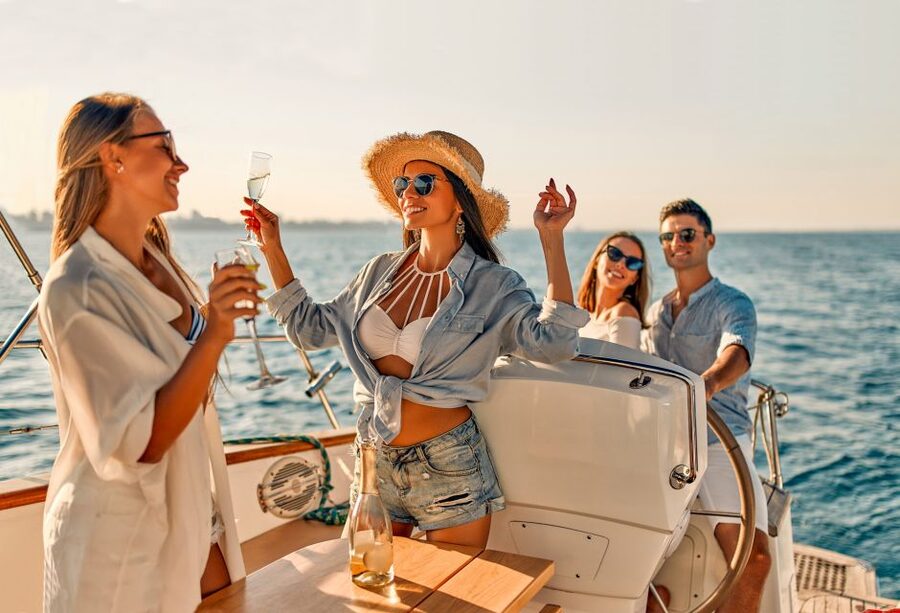 From Vilamoura: Sunset Catamaran Experience - Bar, lounge, WiFi, and the comfort details that matter