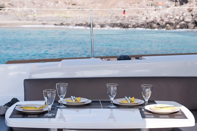 Fuerteventura: Small-Group Magic Deluxe Catamaran Cruise - Chef lunch on board: couscous, beef, and the included drinks rhythm
