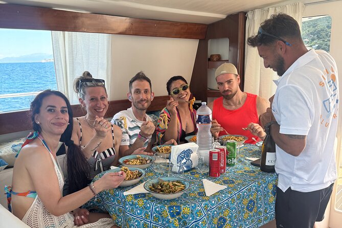 Full-day catamaran tour in Palermo: boat experience with lunch - Capo Gallo nature reserve: cliffs, clear water, and a second nature hit