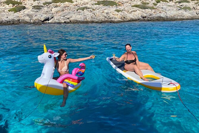 Heraklion: Dia Island Catamaran Cruise with Water Toys - The 12:30 to 13:30 window: sunbathing, more swimming, and no rush energy