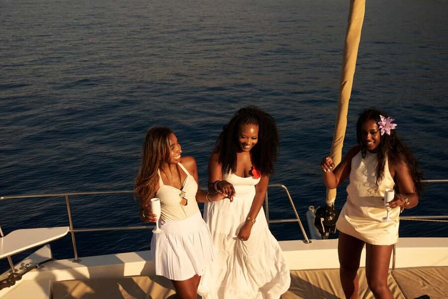 Hersonissos: Luxury Sunset Catamaran Cruise Sushi & Open Bar - Sea sickness reality check: plan for the water, not for the brochure