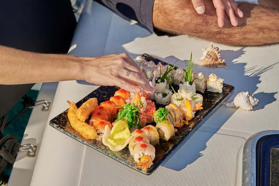 Hersonissos: Sunset Catamaran Cruise with Snacks and Drinks - Unlimited drinks, real snacks, and the onboard comfort level