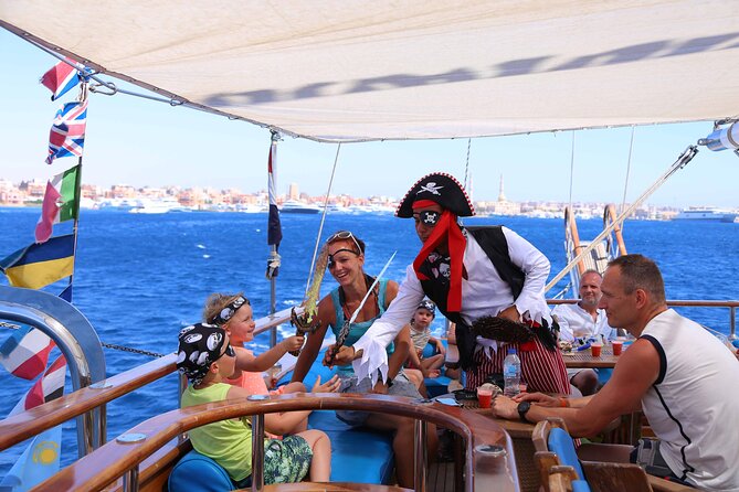 Hurghada Pirates sailing boat to Orange bay & Buffet Lunch - On-board buffet lunch in the pirate-themed salon