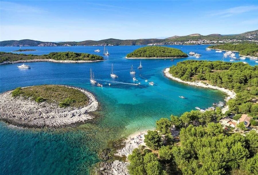 Hvar: Private Sailing Boat Trip with Swimming and Snorkeling - First swim stop energy: what Mlini Beach feels like