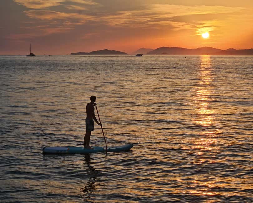 Hyères : Sunset Catamaran Cruise to Giens Peninsula - The anchorage stop: paddleboards, aperitif, and a front-row sky