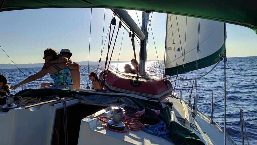 Kassandra: Sunset Sailing Boat Tour of Secluded Coves - The beach break: relaxing on smooth sand, not a crowded strip