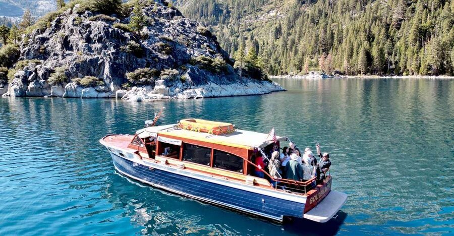 Lake Tahoe: Emerald Bay Sunset Wine Tasting Yacht Cruise - Entering Tahoe Keys: the vintage boat you’ll remember